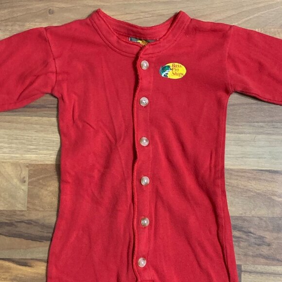 Red Long John Toddler Bass Pro Pajama Butt Flap Red Christmas Outdoors Cabin 3T - Picture 13 of 13